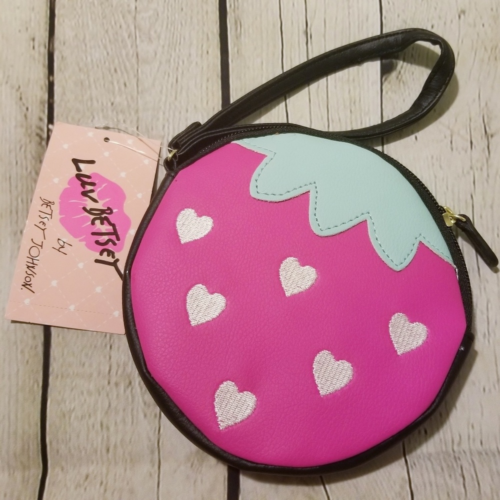 Betsey Johnson Strawberry Wristlet, NWT 